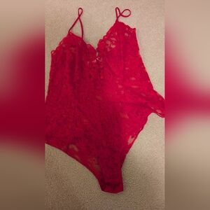Victoria's secret red lace teddy pj
